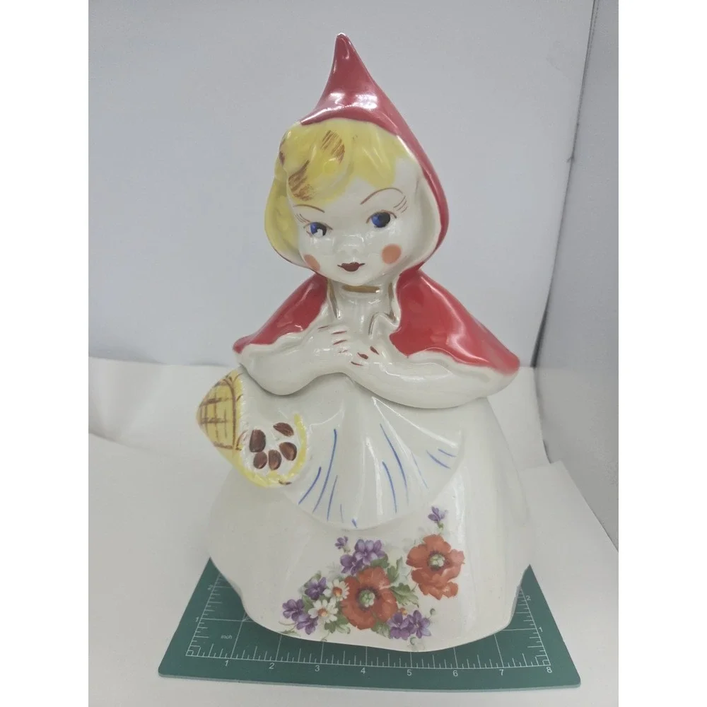 Little Red Riding Hood Open Taco-Style Basket Hull #967 Vintage Cookie Jar 1940s